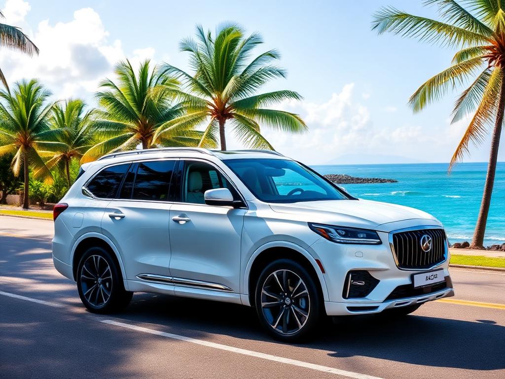 Luxury Car for private transfer to Island Gully Falls Jamaica