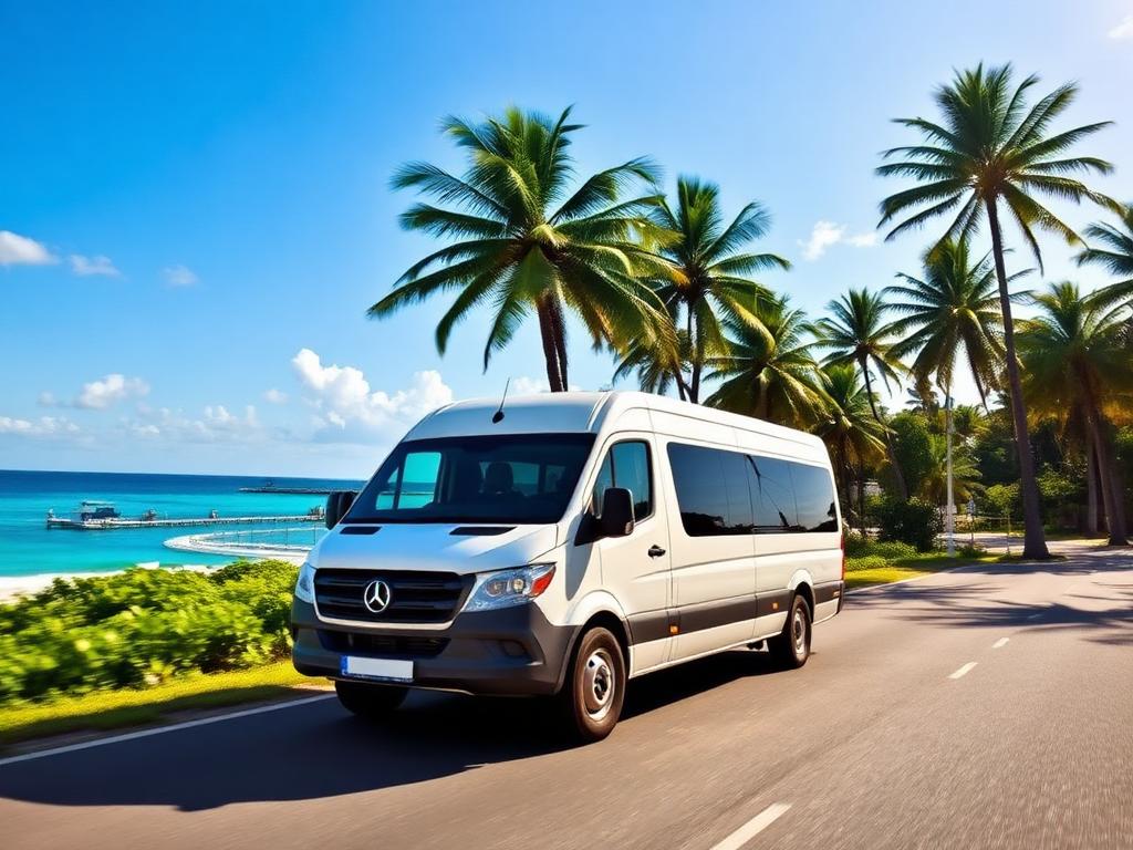 Group van for Blue Hole Jamaica transportation